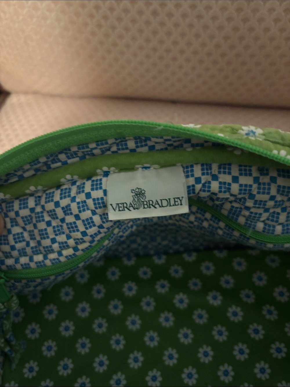 Vera Bradley Lime Green Quilted Floral Tote - Picture 3 of 6